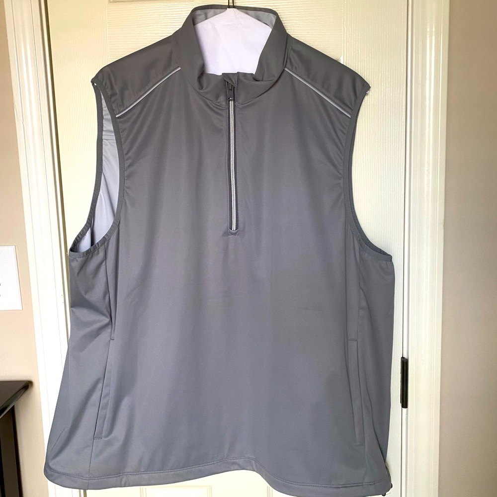Greg Norman 1/4 Zip Solid Light Gray Wind Vest Xl - image 1